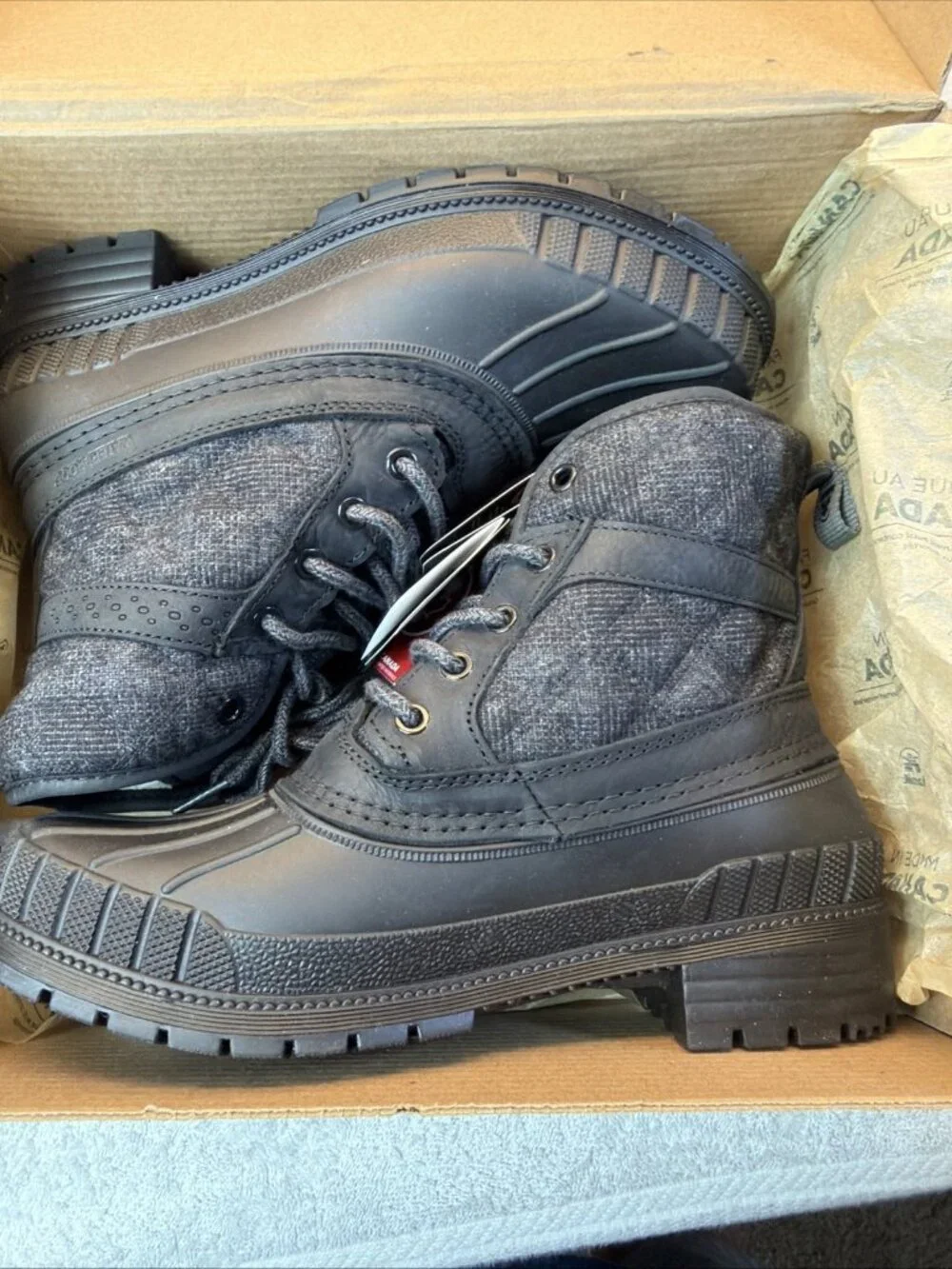 Kamik Sienna Mid 2 Waterproof Duck Boots Black Soft Sock Upper Women SZ 9 New